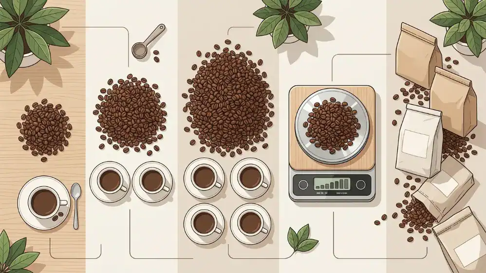 Cantidades de café según el consumo mensual