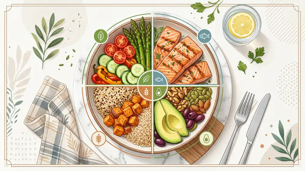 Ejemplo visual de un plato completo para el verano
